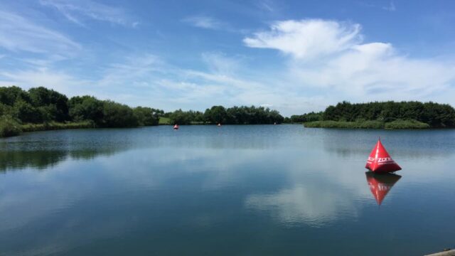 Empty lake, calm waters
