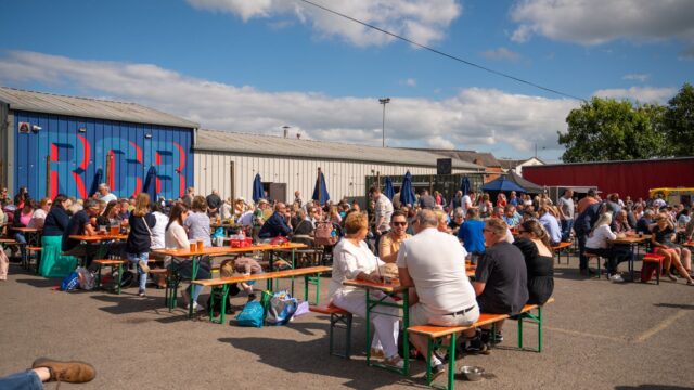 Outside seating at Round Corner Brewing