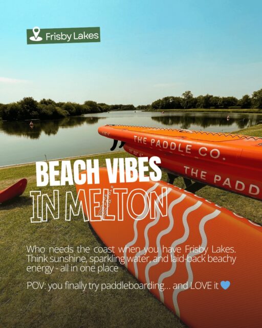 🌴☀️ SUMMER BEACH VIBES… RIGHT HERE IN MELTON! ☀️🌴
Who needs the coast when you’ve got Frisby Lakes? 😍
Think sunshine, sparkling water, and laid-back beachy energy - all in one place 🌊💙

🔥💦 HALF-TERM + BANK HOLIDAY = ADVENTURE TIME! 💦🔥
From paddleboarding to open water swimming and family kayak adventures, there's something for everyone:
🏄 Try SUP (Sunday Tasters) – fun, beginner-friendly & a little bit addictive!
🚣 Hire a craft or launch your own – explore the lake your way
🌊 Kids Paddle Play – guaranteed smiles (and splashes!)
🌿 Family Island Kayak Trails – adventure together
🏊‍♀️ Open Water Swimming – refreshing, energising, unbeatable

Jungle Adventure Bouncy Castle will be there from Saturday 23rd May – Sunday 31st May for little explorers to enjoy! 🌞

And when you’re done? 👉 Head to the lakeside café for a well-earned coffee & treat ☕🍰

🔥 Now booking: June & July Paddlesports Calendar 🔥
👇 Book your lake day now:
🏊‍♀️ Swim: https://actio.nowca.org/venue/351
🛶 Paddle: https://fareharbor.com/.../frisbylakespaddlesports/items/

💙  Plan your day at the lake!

#FrisbyLakes #HalfTermSolved #FamilyFunUK #PaddleboardingLife #MeltonMowbray #OutdoorAdventures