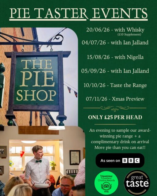 🥃🥧 The Ultimate Father’s Day Treat 🥧🥃
Stuck on what to get Dad this Father’s Day? Skip the socks… and give him something he’ll actually enjoy 👀

This June, treat him to a Whisky & Pie Tasting at The Pie Shop – the perfect pairing 
Whether he’s a whisky lover, a pie enthusiast, or just deserves something special… this is the gift.

👉 Book now and secure your spot today
👉 Tag someone who needs this hint 😉
📩events@thepieshop.co.uk
📍 The Pie Shop, 10 Church Street, LE13 0PN

#FathersDay #WhiskyAndPie #DiscoverMelton #MeltonMowbray #FoodieGift #GiftIdeas #DaysOutUK #TreatDad @brocklebys_pies