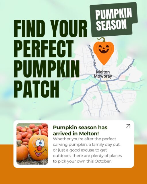 π Come for one pumpkin. Leave with five. π
From traditional pumpkin patches and farms attractions to spooky mazes and theme park fun in and around Melton.
π Grange Farm, Somerby
π March House Farm
π Thorpe Arnold Pick Your Own
π Twinlakes Family Scream Park
Grab your wellies, round up the family and see just how many pumpkins you accidentally come home withβ¦ π π
Which patch is calling your name this October? πππ
#visitleicester #meltonmowbray #pumpkinseason #halloween