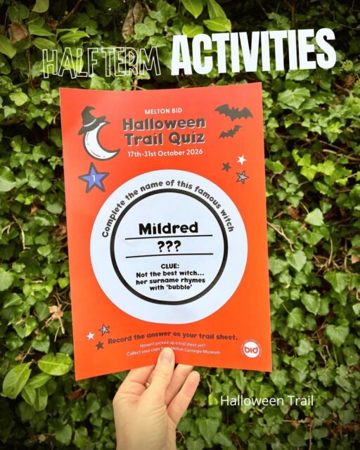 🎃 A magical Halloween adventure has arrived!
Calling all young wizards, wizards and spell-casters…this Halloween Trail Quiz is back for half-term. Follow the trail around town, discover hidden clues and test your knowledge of famous witches and wizards from children’s books. 📚 
Complete the trail and return your quiz sheet to Melton Carnegie Museum to receive a treat, a sticker, and a chance to win cinema tickets to the Regal! 

Swipe through to see what’s in store! ➡️