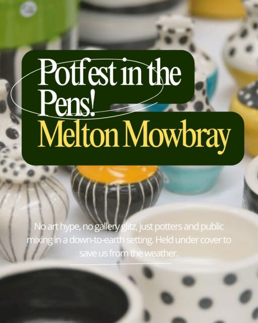 🏺 Potfest in the Pens Returns to Melton Mowbray
Discover beautiful handmade ceramics, meet talented makers from across the UK and browse hundreds of unique pieces at one of the country's favourite pottery festivals.
📅 30 October - 1 November
📍 Melton Mowbray
🎟️ Tickets just £5
Whether you're a collector, a creative, or simply looking for a unique day out, Potfest is the perfect place to find something special.
#DiscoverMelton #Potfest #WhatsOnMelton #visitleicester