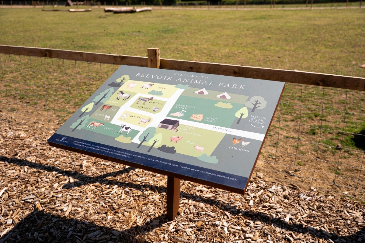 Belvoir Animal Park sign