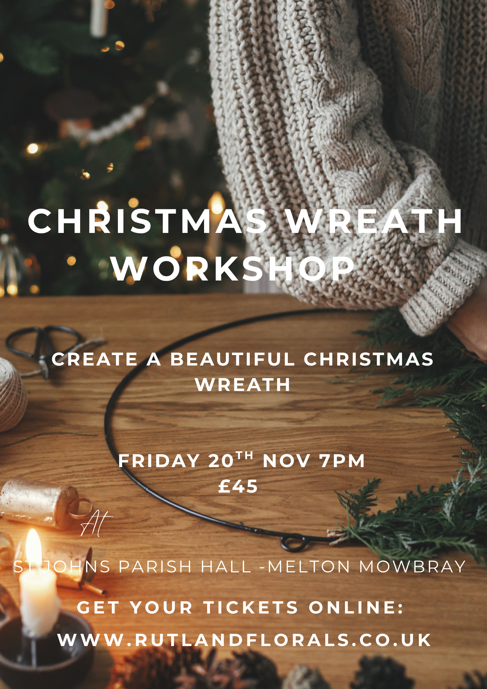 Christmas wreath workshop poster